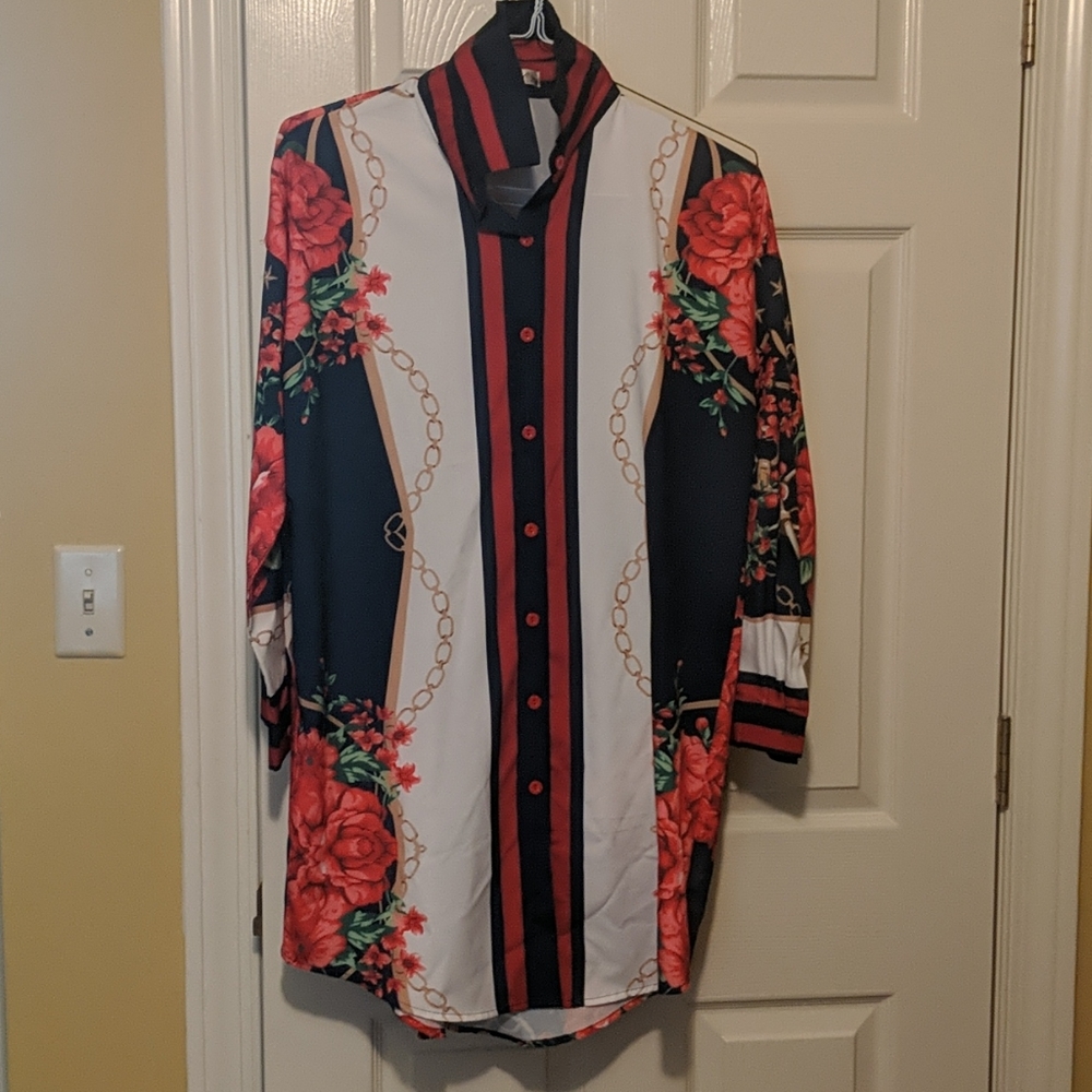 Kentucky Derby themed shirt dress